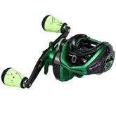 Sougayilang baitcasting reel green right-handed for smooth retrieves and control.