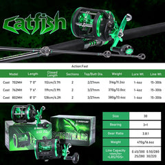 Sougayilang catfish rod reel with graphite frame highlighting lightweight sensitivity