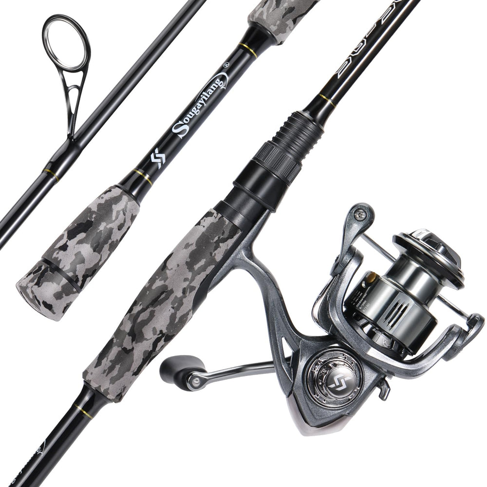 Sougayilang rod-reel combo with graphite blank enables sensitive bite detection for bass fishing.