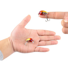 Micro crankbait with treble hooks 10 colors