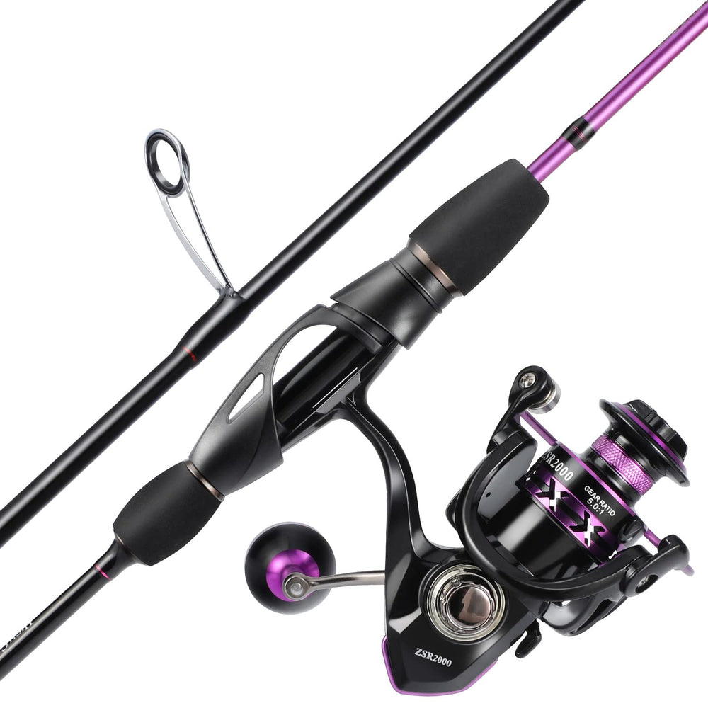Sougayilang purple 2-piece rod and reel combo 1.8m with 1000/2000 setup