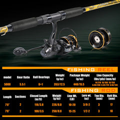 S331 spinning reel with 33 lb drag and bearings