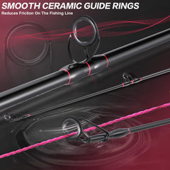 Sougayilang stainless-steel guides with ceramic inserts reduce friction and improve casts.