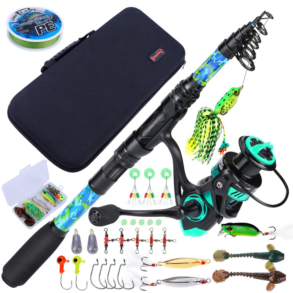 Sougayilang telescopic rod 5-9ft extended for portable travel fishing