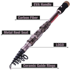 Sougayilang telescopic rod 7-9ft extended for inshore and larger fish
