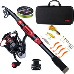 Sougayilang telescopic rod fully assembled for on-the-go fishing