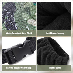 Soulchen camo hand-warmer pouch tucked in backpack for compact storage