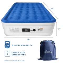 SoundAsleep Dream Series inflated side view—stable sleep with SureGrip bottom and ComfortCoil support.