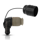 Source Helix bite valve in use delivering smooth high-flow with soft bite.