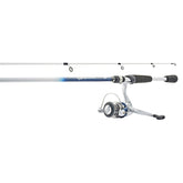 SOUTH BEND Trophy Stalker 6ft spinning combo closed, durable aluminum spool and two-piece design.
