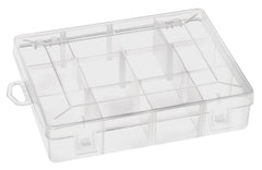 SOUTH BEND clear 12-compartment case shown open for easy access