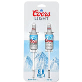Southern Bell Brands Coors Light bottle bobbers on water for functional humor in fishing