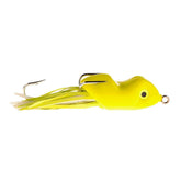 Southern Lure Scum Frog Junior topwater lure in chartreuse, viewed from the front.