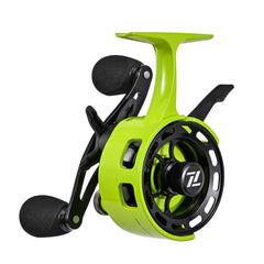 SOUUXIU ice fishing reel shows large spool capacity for deep-water lines.
