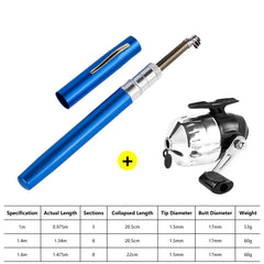 SOUUXIU Pen fishing rod extended to 55in for versatile freshwater setups.