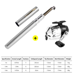 SOUUXIU Pen Fishing Rod extended-55in offers increased reach for freshwater spots.