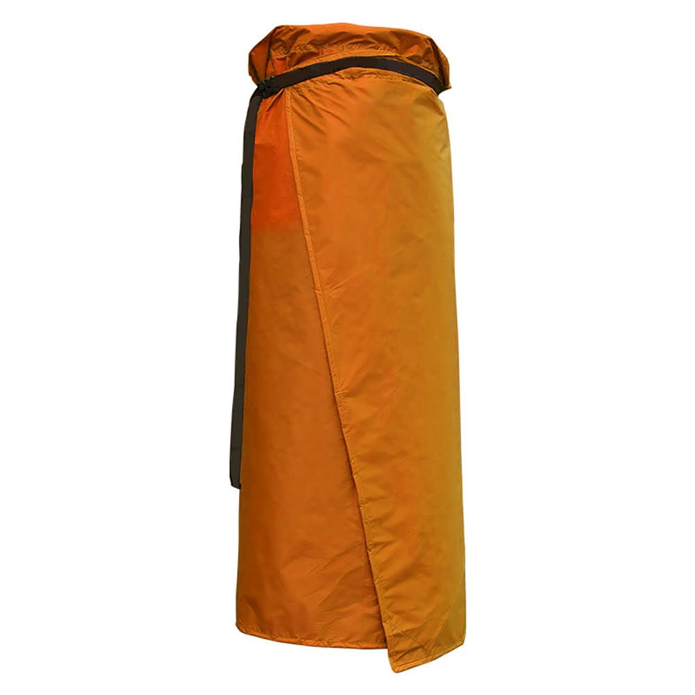 SOUUXIU Rain Skirt neatly folded in its storage bag for easy transport.