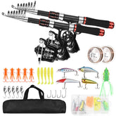 SOUUXIU telescopic rod and reel kit ready for travel and all-day fishing sessions.