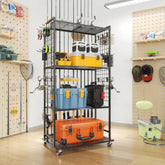 SOYEEZE 4-Tier Fishing Rod Rack for Garage - front view