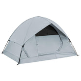 Spacious Waterproof 4-Person Tent rainfly extended for dry shelter.