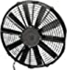 Spal 30100385 puller fan, 14-inch, front view, mounting area for 13V cooling setup