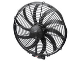 Spal puller fan 16-inch curved blade delivering high airflow for performance cooling.