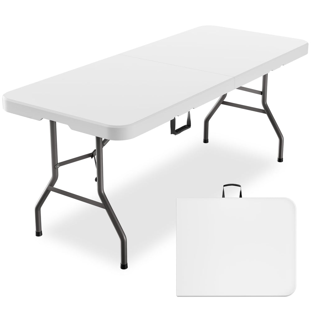 SparkByLiye 6ft outdoor folding table with HDPE top, ideal for weather-resistant dining