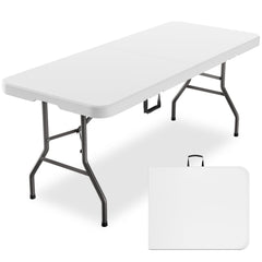 SparkByLiye 6ft outdoor folding table with HDPE top, ideal for weather-resistant dining