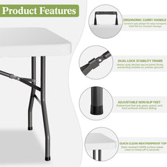 SparkByLiye folding table with lock design keeps the surface steady during use
