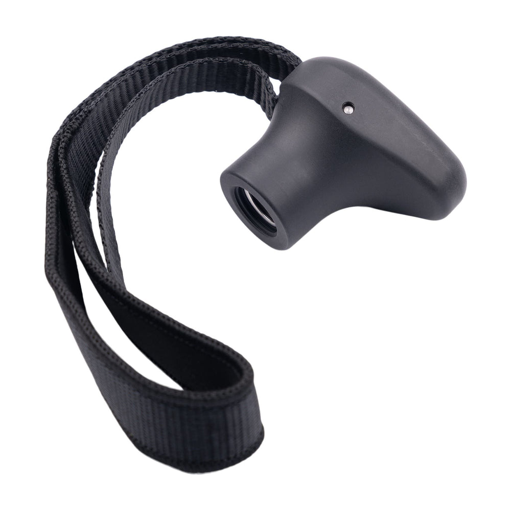 Spartan Javelin handle viewed at angle, lightweight for comfortable trekking.