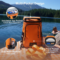 Sparter backpack cooler leak-proof liner detail for spill-safe travels.