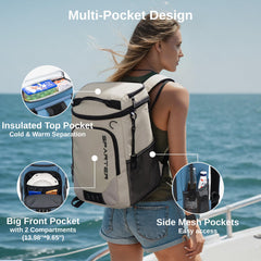 SPARTER Backpack Cooler leak-proof liner eases worry during transit and travel.