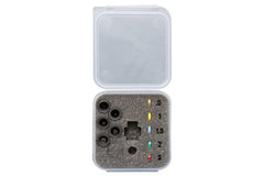 Specialty Archery PXS Target Peep Deluxe Kit apertures closeup for precise tuning.