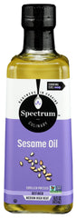 Spectrum Naturals refined sesame oil 16oz bottle front view, ideal for high-heat sauté.