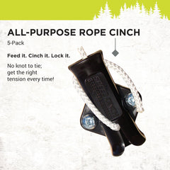 Speed Cinch SlotLock fastens a clothesline with reliable tension.