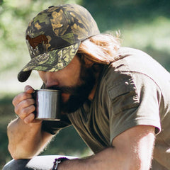 Speedy Pros camo cap with strap closure for perfect fit.