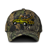 Speedy Pros camo baseball cap with tow-truck embroidery for durable outdoor wear