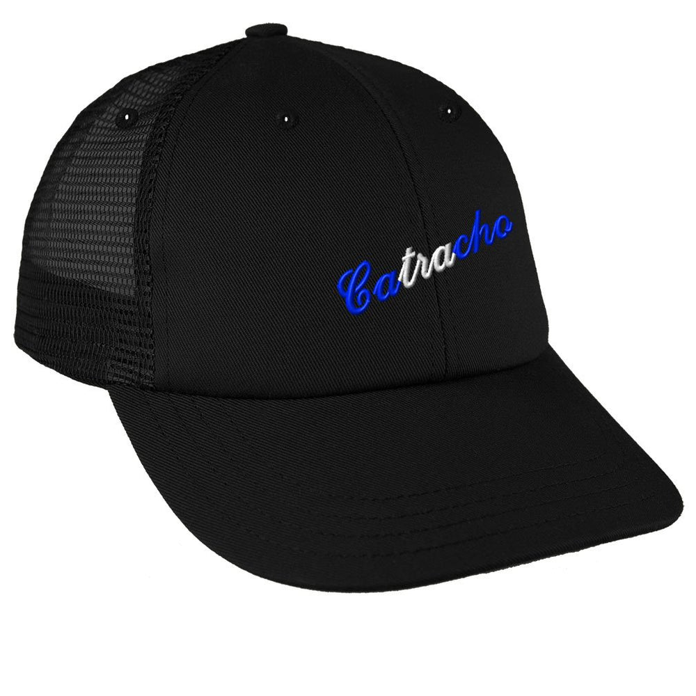 Speedy Pros Catracho Honduras embroidery low crown mesh hat front view shows breathable mesh and casual style