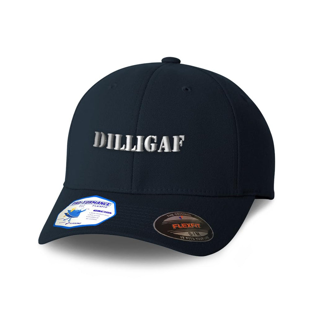 Speedy Pros DILLIGAF embroidery closeup showing bold design and durable stitching for daily wear.