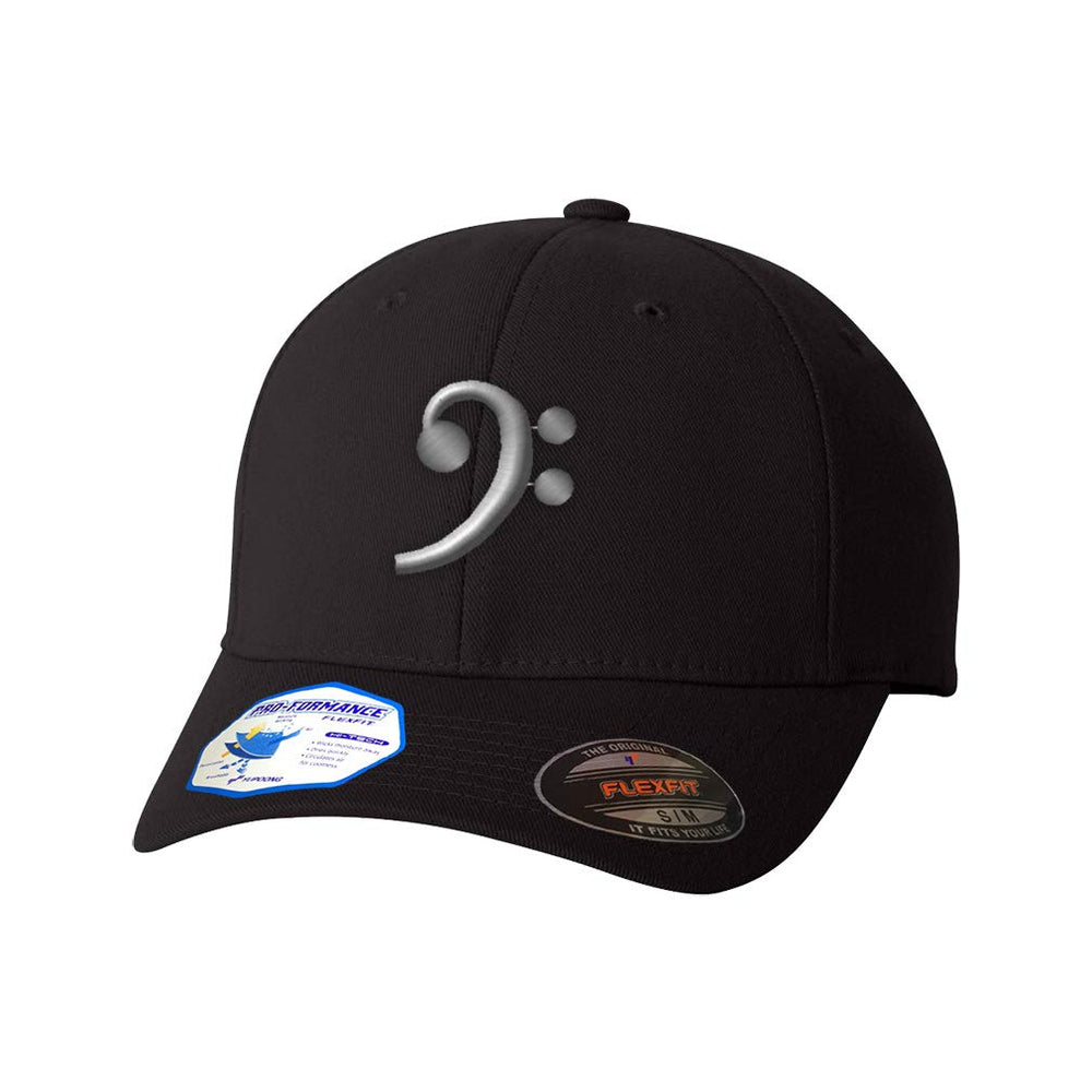 Speedy Pros Flexfit hat with bass clef embroidery for everyday style.
