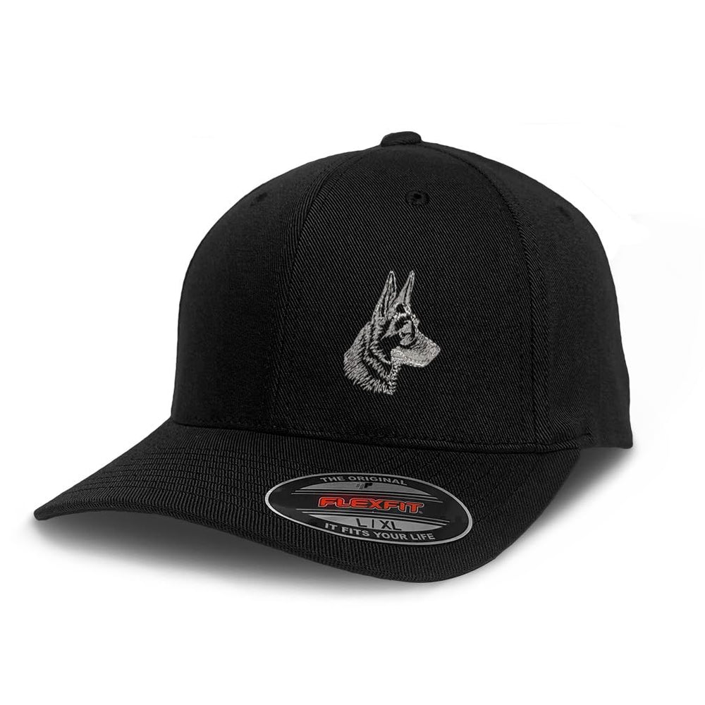 Speedy Pros Flexfit left panel hat with German Shepherd embroidery for casual everyday wear.