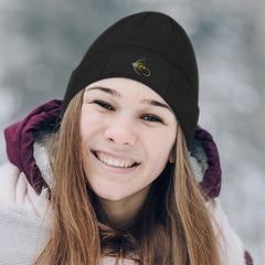 Speedy Pros winter hat in acrylic knit for cold weather adventures.