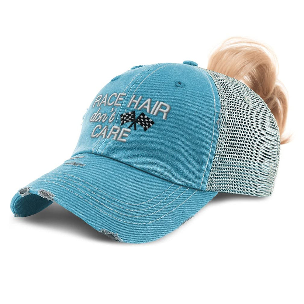 Speedy Pros women's ponytail cap with race design for sunny days and casual runs.