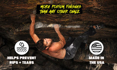 SPIDER CHALK chunky powder delivers quick grip for mid-set chalking.