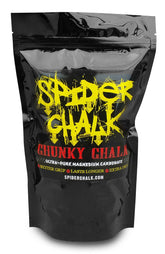 SPIDER CHALK lab-grade chunky powder delivers ultra-dry grip for climbing and lifting.