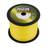 SpiderWire DuraBraid closeup reveals tough braid for abrasion resistance on rocky shore fishing.