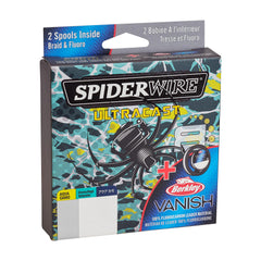 SpiderWire Vanish fluorocarbon leader close-up highlights near-invisible presentation.