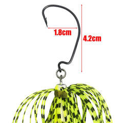 Lifelike jig heads and silicone skirts on spinnerbait lures