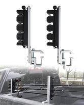 SPIRRELAB aluminum fishing rod holder mounted in a truck bed holding four rods
