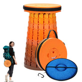 Spisces XXL collapsible stool closed shows a sturdy frame for easy portability.